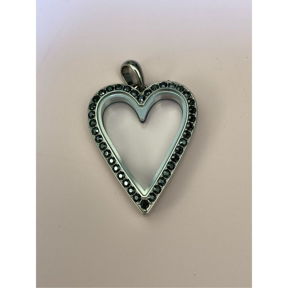 Heart Black Crystals Locket with Earrings #love #heart
